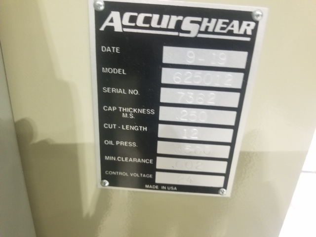 ACCURSHEAR 625012 Power Squaring Shears (Inch) | Cascade Capital Machine